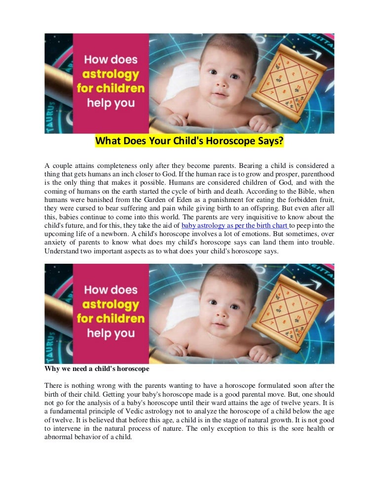 Baby Birth Prediction by Astrology - Baby Horoscope - Children Astrol…
