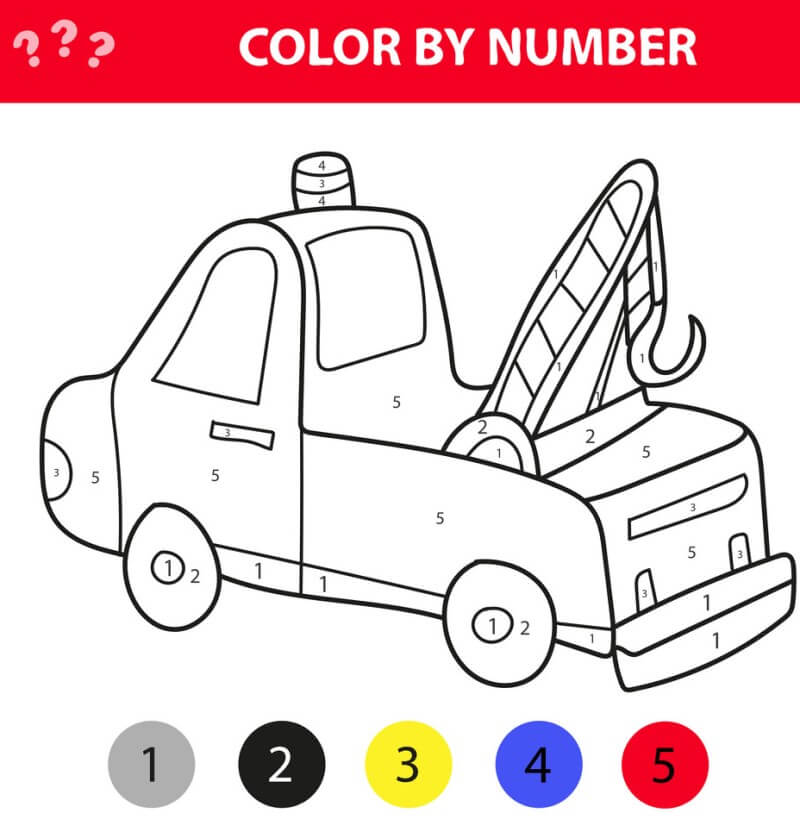 Car Color by Number - ColoringbyNumber.Com