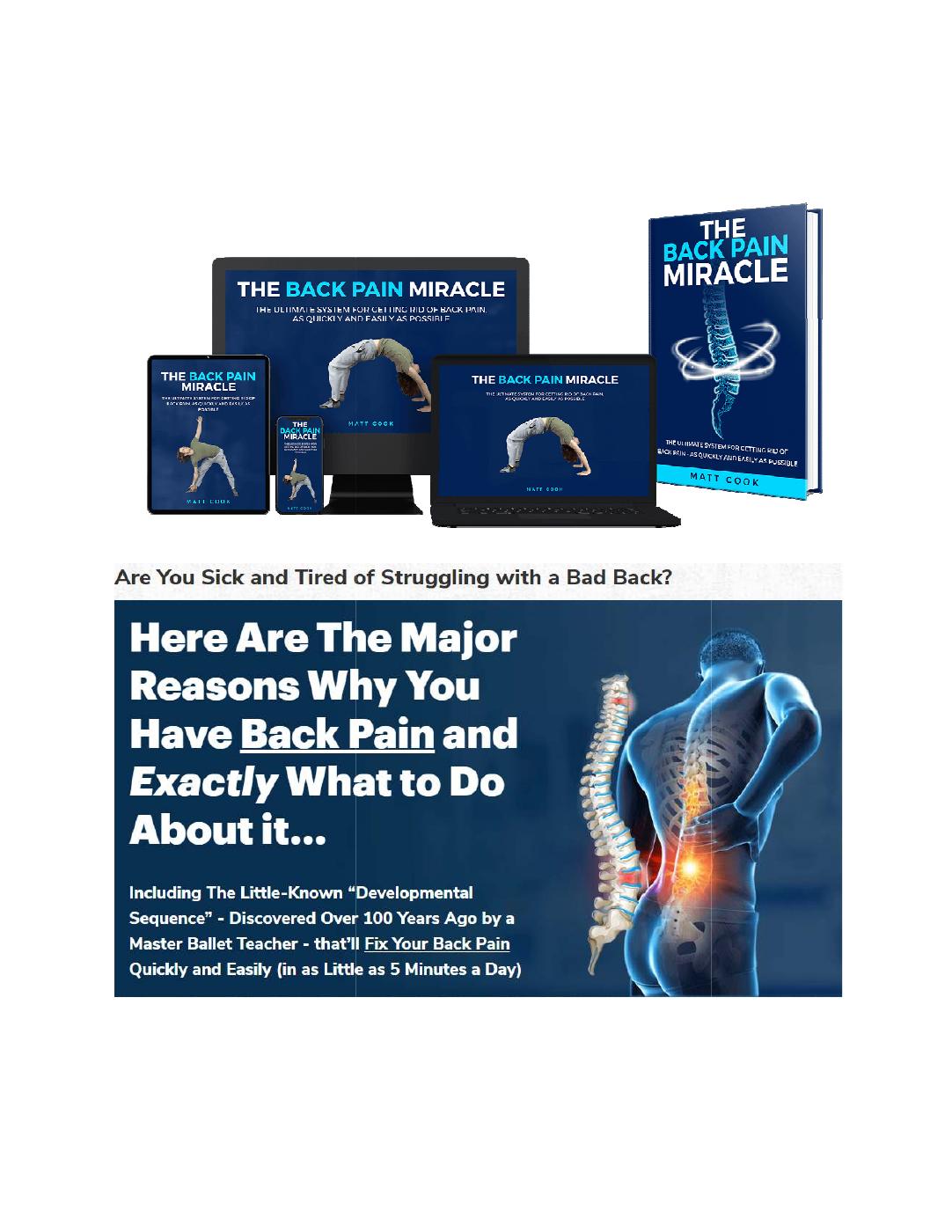 The Back Pain Miracle™ PDF eBook Download by Matt Cook