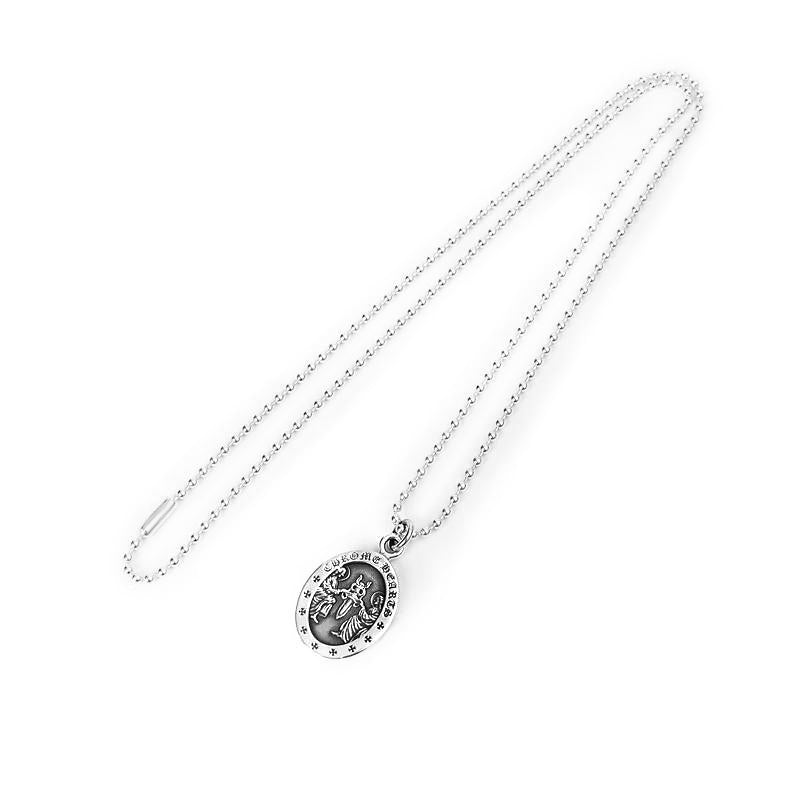 Chrome Hearts Oval Angel Medallion Charm Necklace || 30% Off